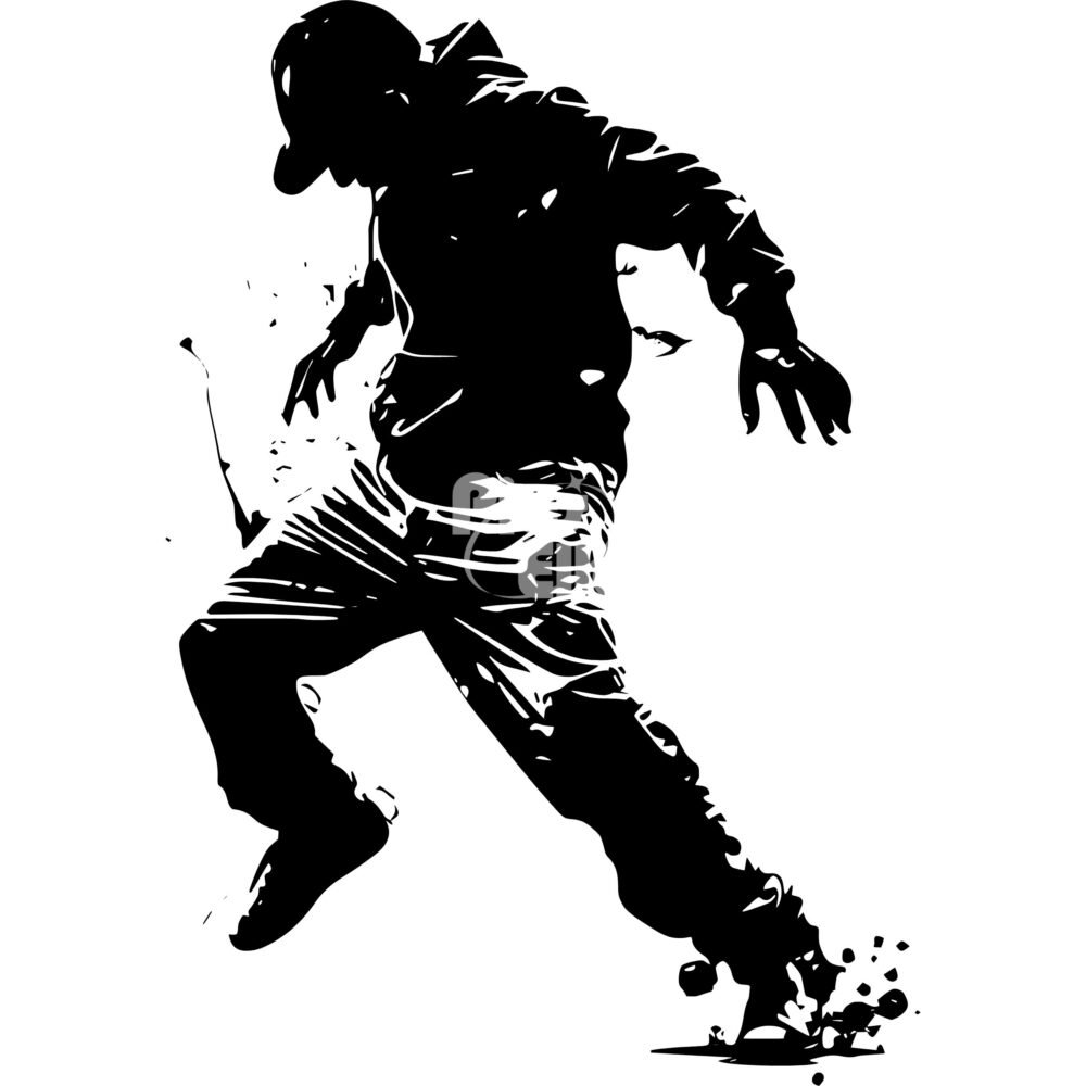 4 Grunge Hip Hop Dancers – Silhouette Bundle PNG - Image 4