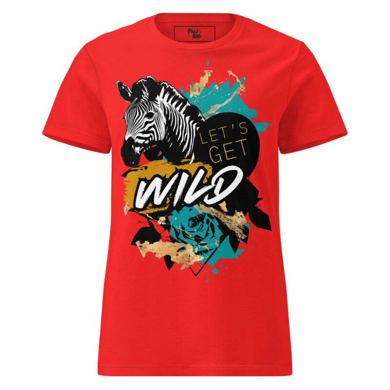 Let’s get wild – turquoise et doré – T-shirt classique coupe femme motif zèbre