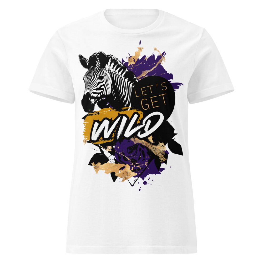 Let's get wild - Mauve et doré - T-shirt classique coupe femme motif zèbre