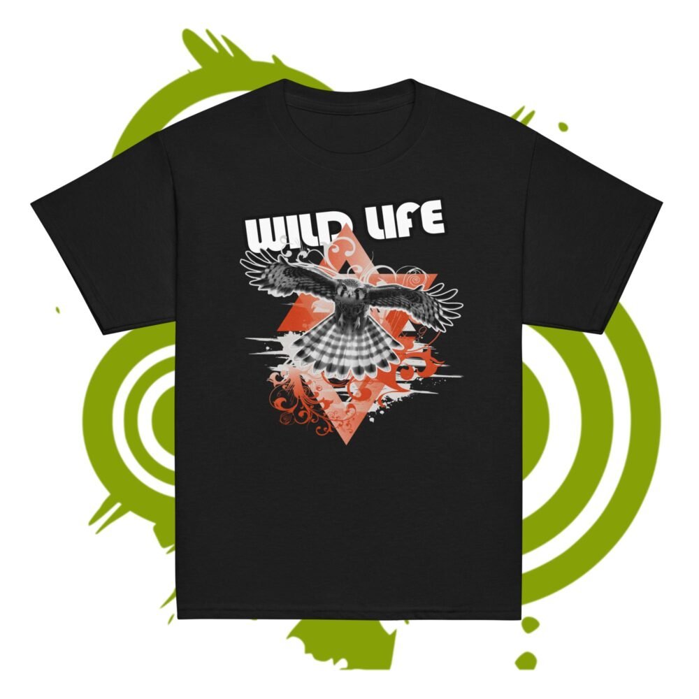 Youth classic tee - Wild Life falcon - orange geometric graffiti
