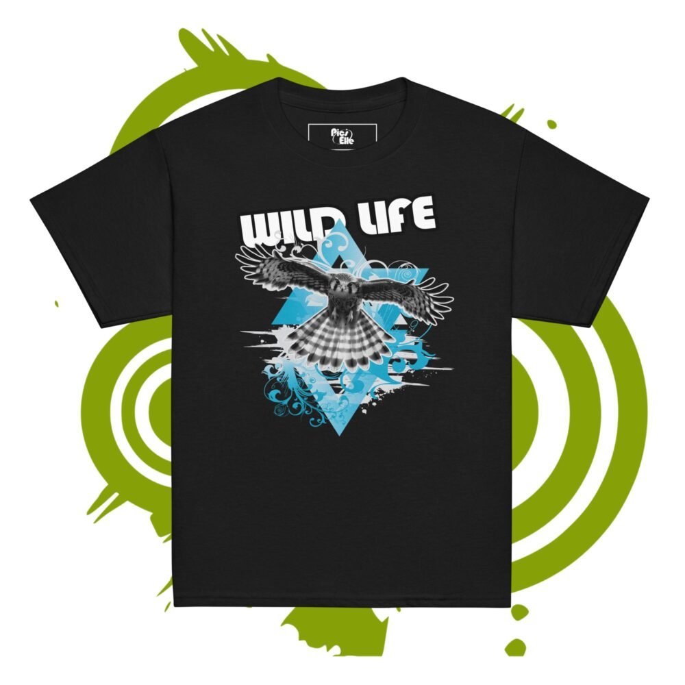 Youth classic tee - Wild Life falcon - blue geometric graffiti