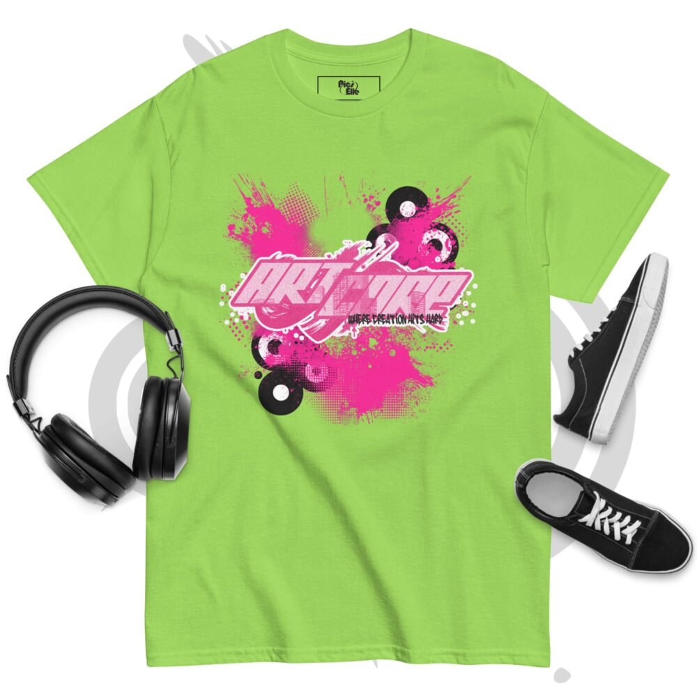 Unisex classic tee – ART CORE Graffiti Design – Frutiger Metro Aesthetic – Y2K Urban Streetwear Tee