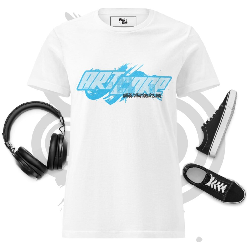 Women’s Softstyle T-Shirt – ART CORE – Sky Blue Graffiti Graphic Tee