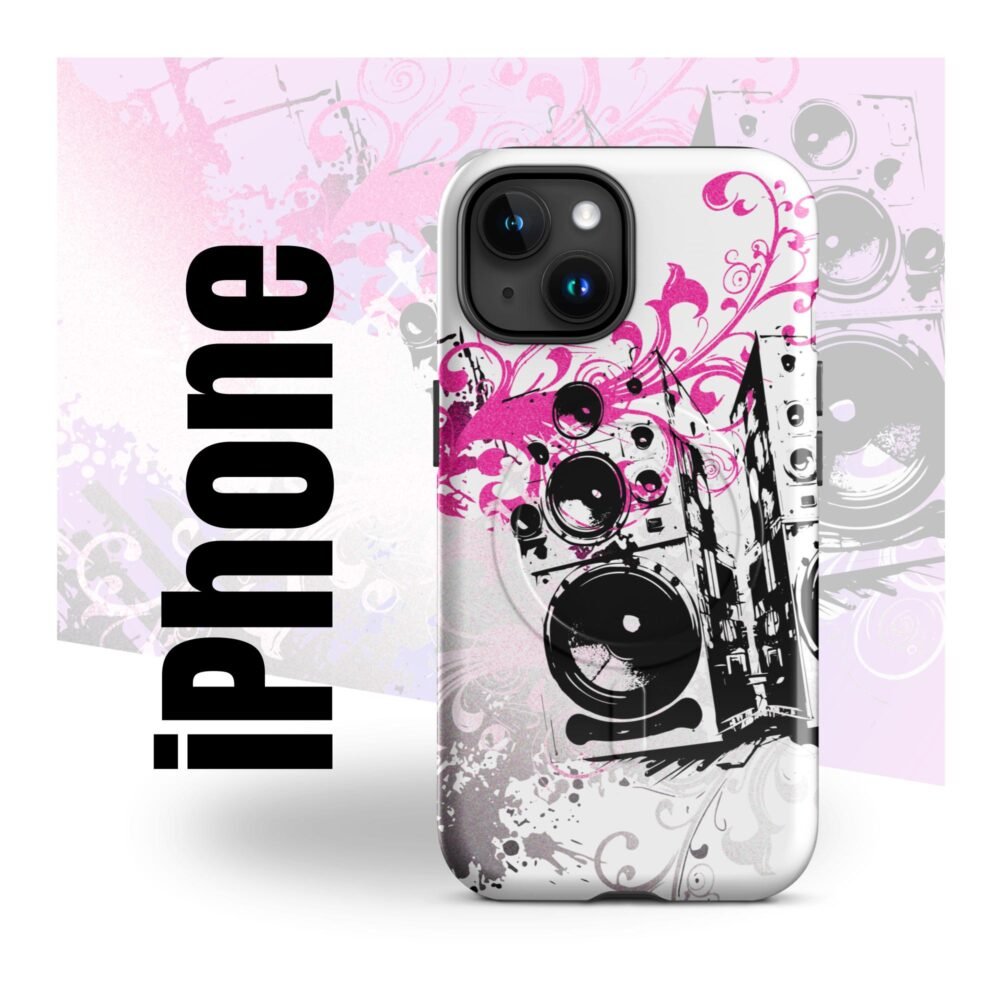 MagSafe® tough case for iPhone® – Y2K Grunge graffiti – Candy pink Boombox street Art