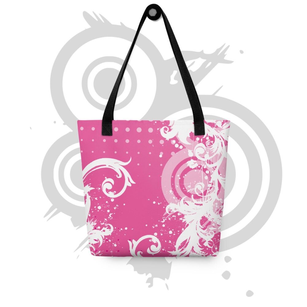 Tote bag - Pink pattern with abstract floral ornament