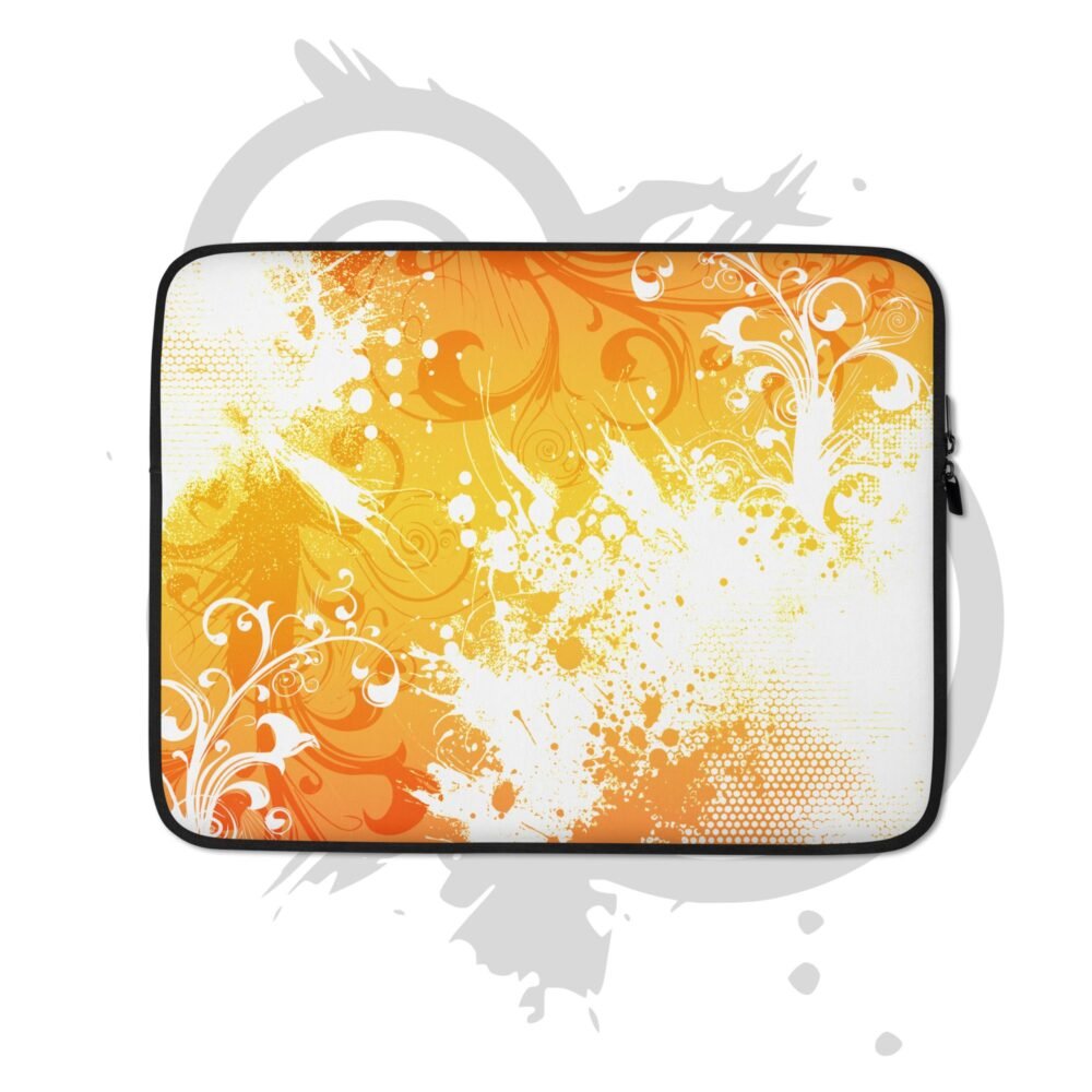 Laptop sleeve Frutiger Metro abstract graffiti – Vector garden urban art, spray paint stencil design (13 & 15 inch)