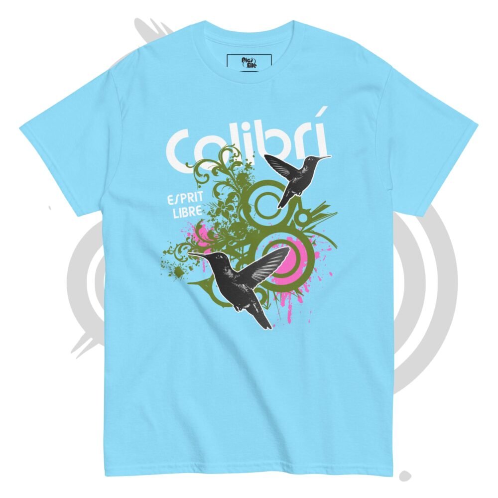 Unisex classic tee - Frutiger Metro - Hummingbird, free spirit - design in green and pink
