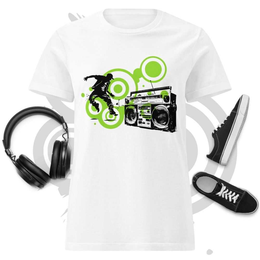 Women’s basic softstyle t-shirt - Groovy Boombox - Frutiger Metro