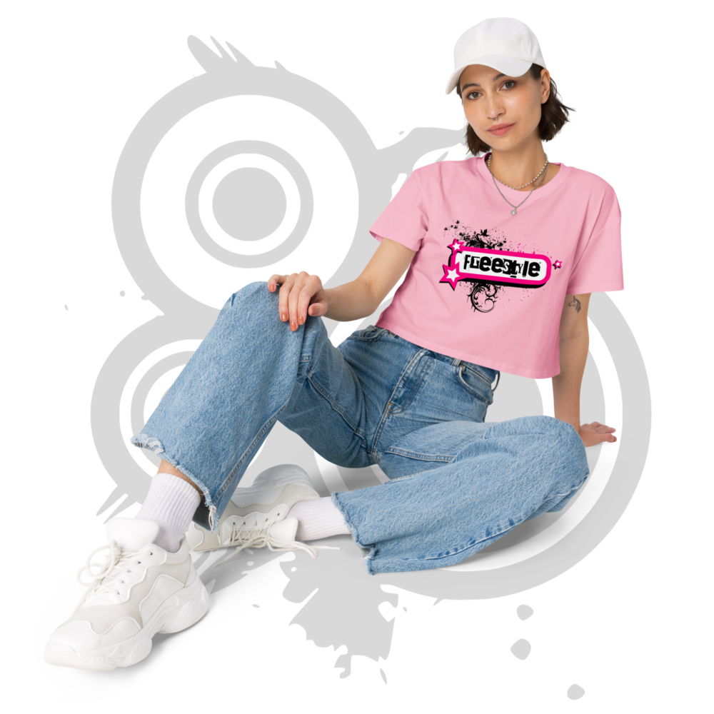 Women’s crop top - Y2K FREESTYLE graffiti - emo grunge streat art