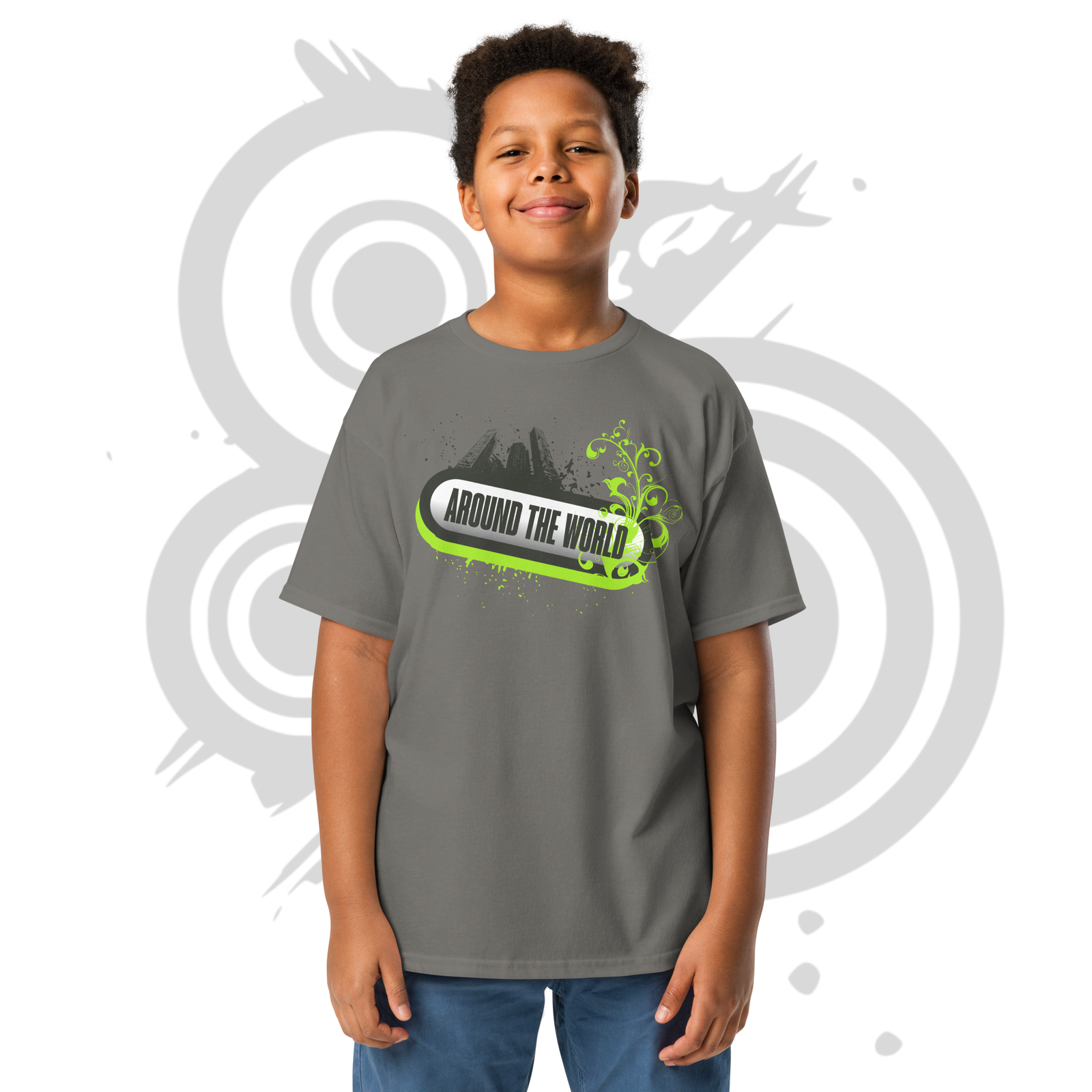 Youth Classic Tee – Bold Frutiger Metro Graffiti Style 2010s Urban Skyline Design – Image 2