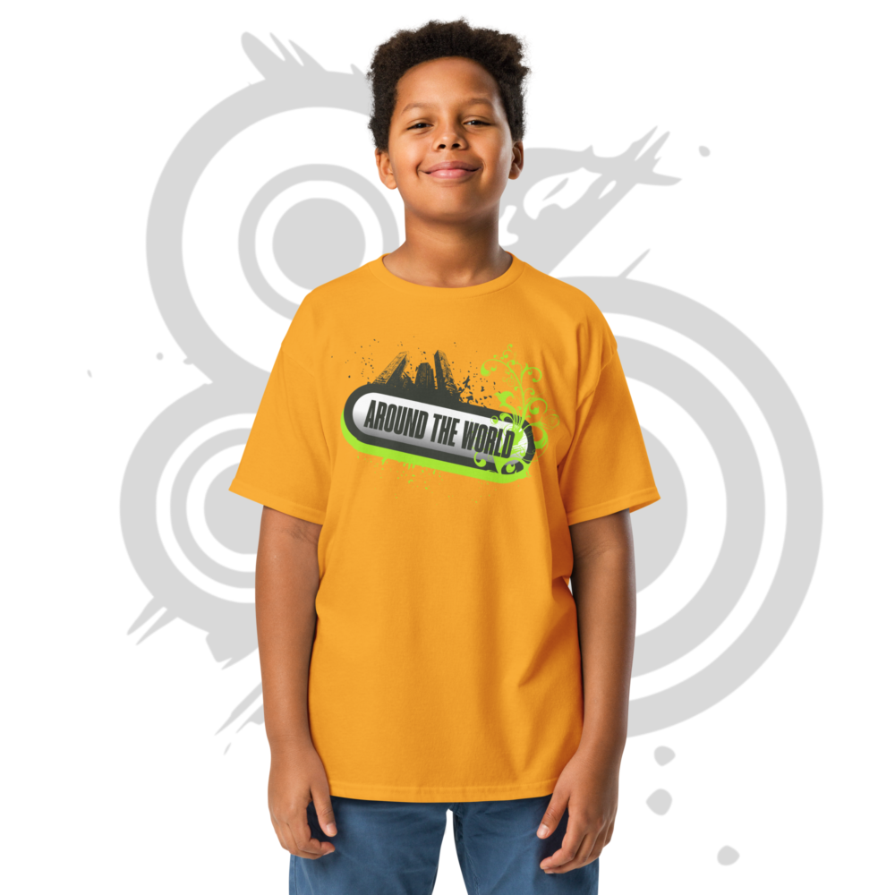 Youth Classic Tee – Bold Frutiger Metro Graffiti Style 2010s Urban Skyline Design