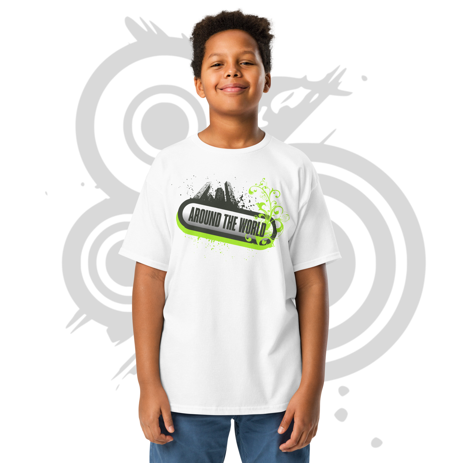 Youth Classic Tee – Bold Frutiger Metro Graffiti Style 2010s Urban Skyline Design – Image 7